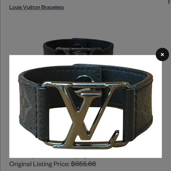 Louis Vuitton Other - Monogram Eclipse Lv Logo Ruthenium Bracelet